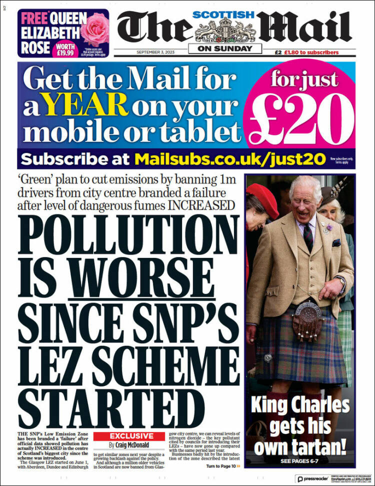 Portada de Scottish Daily Mail (Reino Unido)