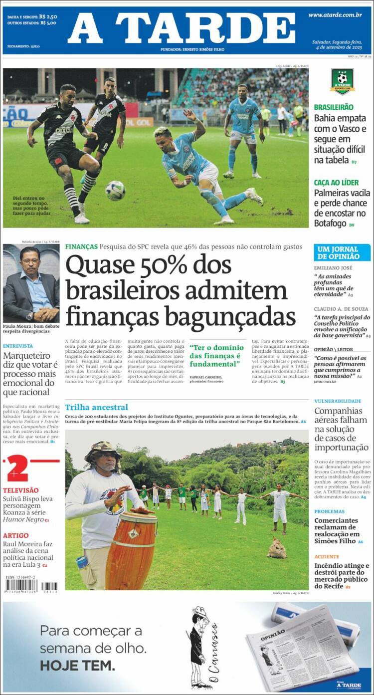 Portada de Diário A Tarde (Brasil)