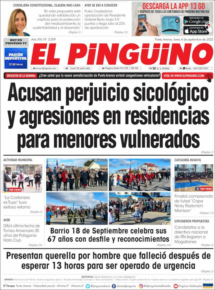 Portada de El Pingüino (Chile)