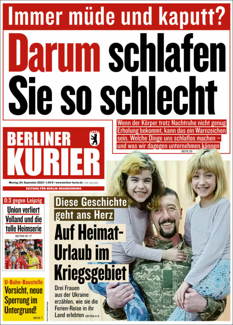 Portada de Berliner Kurier - Startseite BK (Alemania)