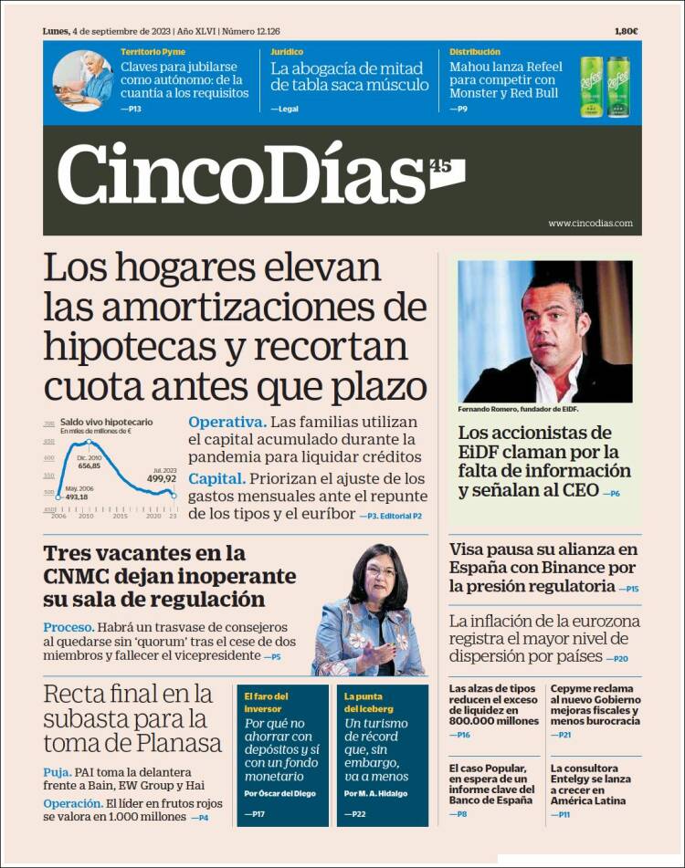 Portada de Cinco Días (España)