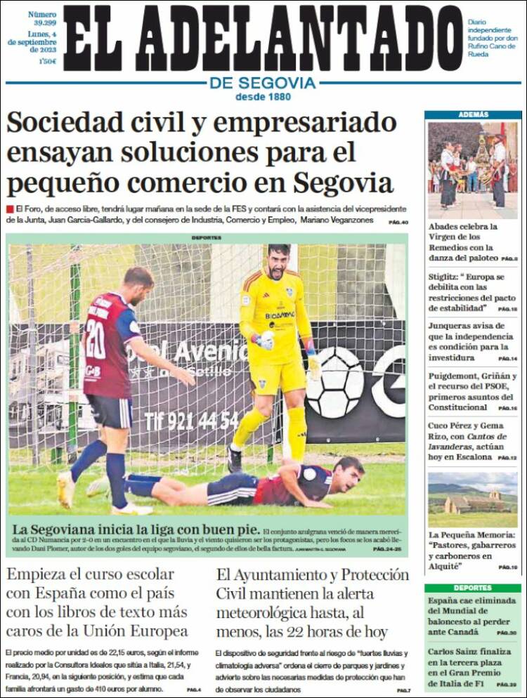 Portada de El Adelantado de Segovia (España)