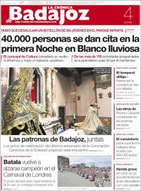 Portada de La Crónica de Badajoz (España)