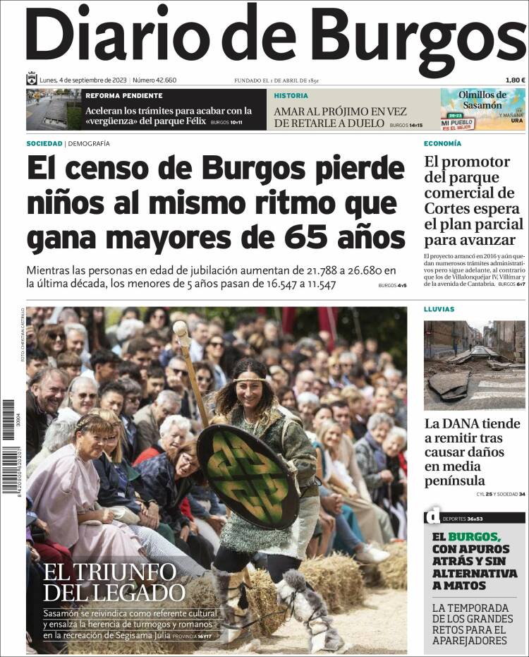 Portada de Diario de Burgos (España)