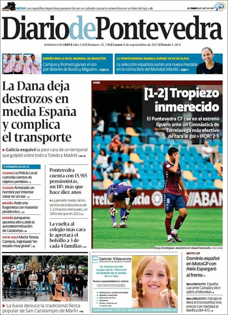 Portada de Diario de Pontevedra (España)