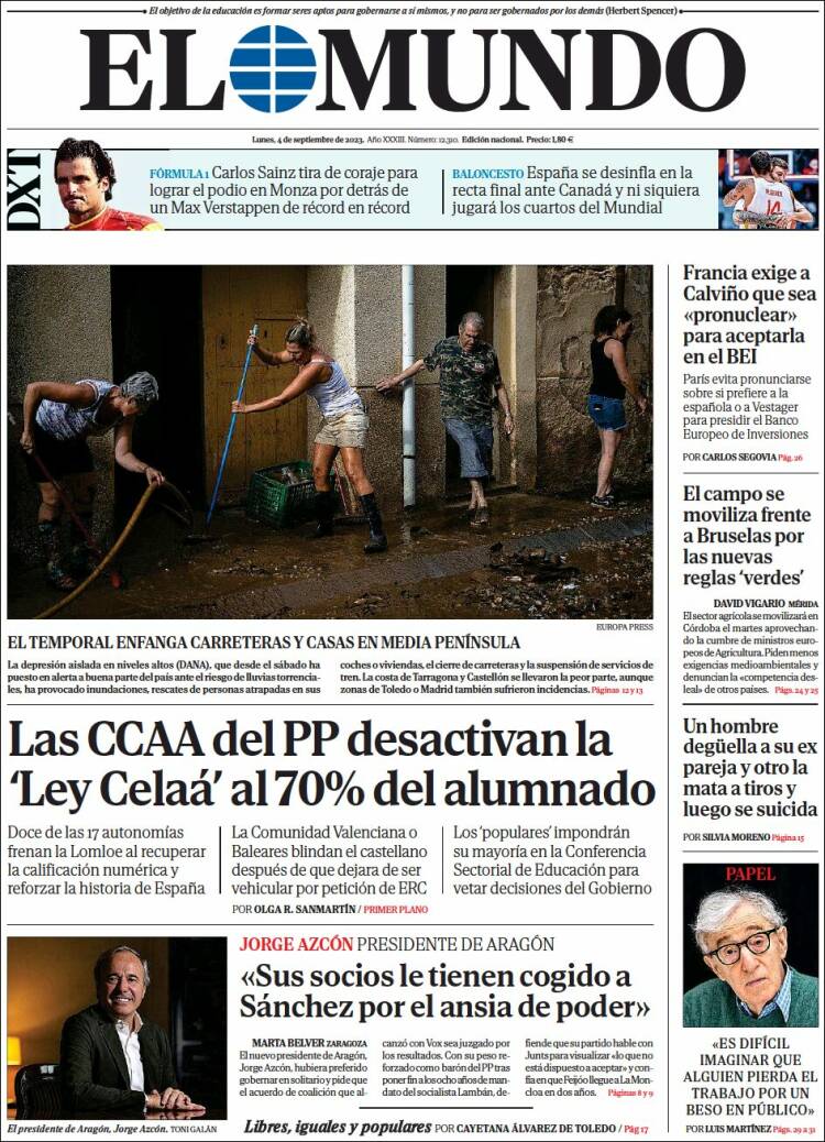 Portada de El Mundo (España)