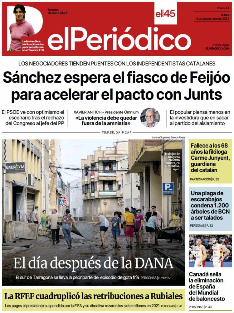 Portada de El Periódico (España)