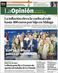 Portada de La Opinión de Málaga (España)