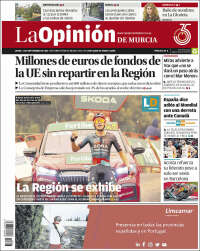 Portada de La Opinión de Murcia (España)