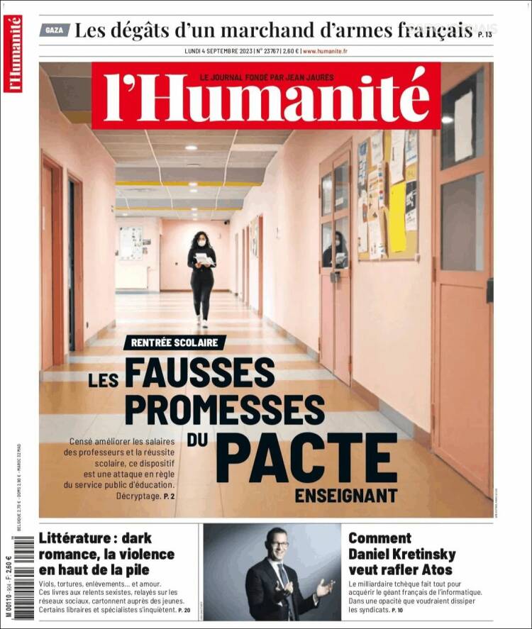 Portada de l'Humanite (Francia)