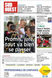 Portada de Sud Ouest (Francia)