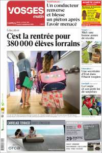 Portada de Vosges Matin (Francia)