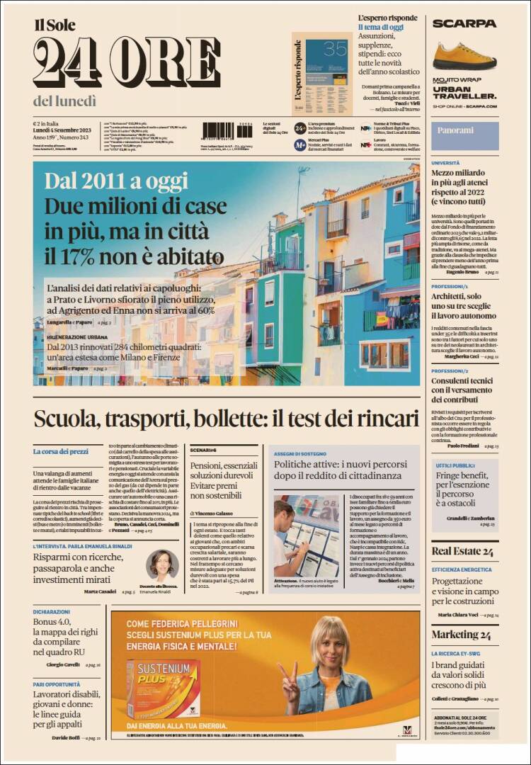 Portada de Il Sole 24 ORE (Italia)