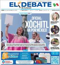 Portada de El Debate de Culiacán (México)