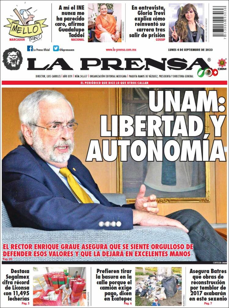 Portada de La Prensa (México)