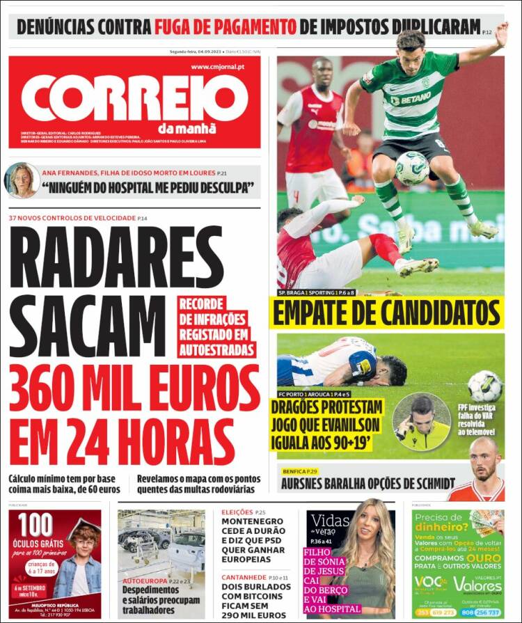 Portada de Correio da Manhã (Portugal)