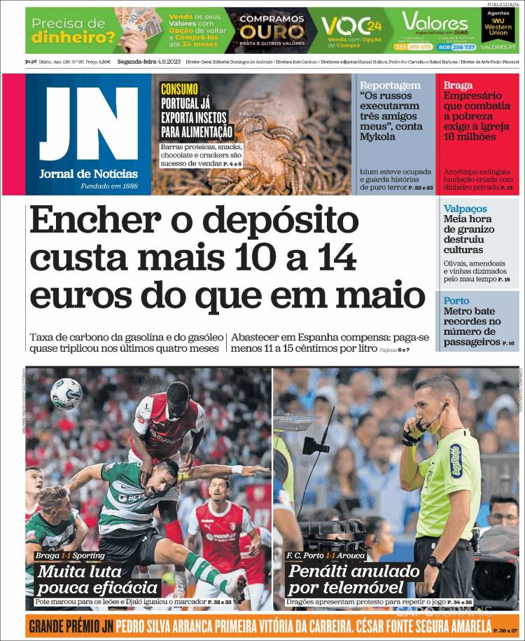 Portada de Jornal de Notícias (Portugal)