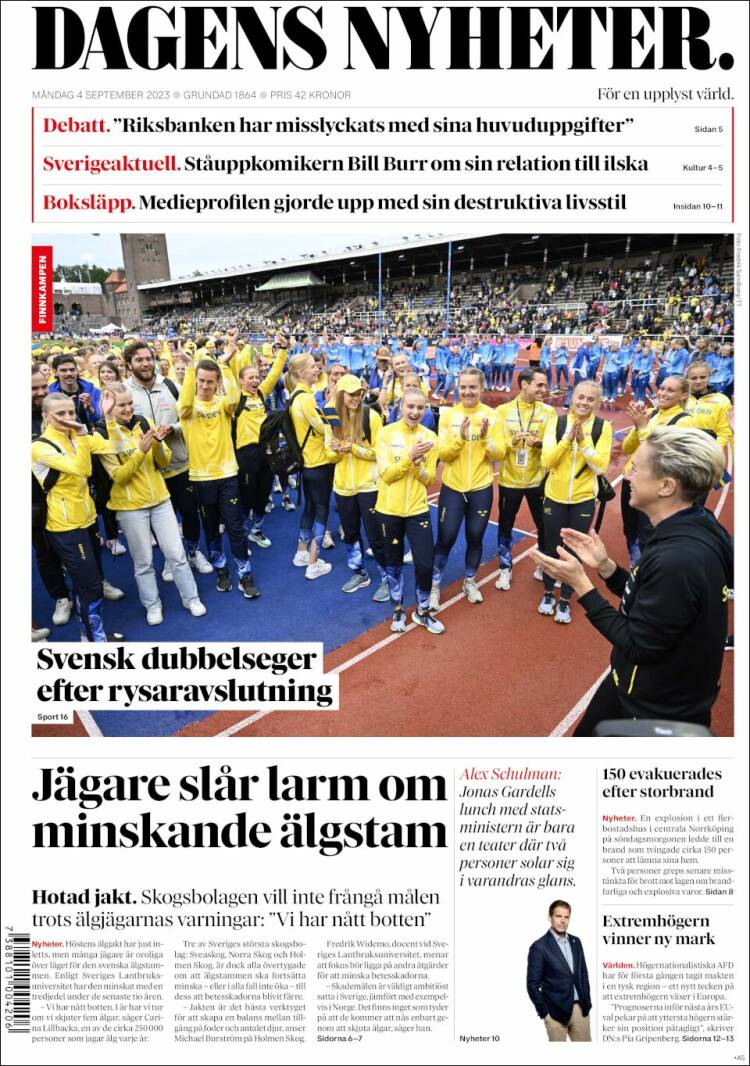 Portada de Dagens Nyheter (Suecia)