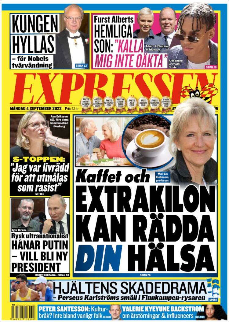 Portada de Expressen (Suecia)