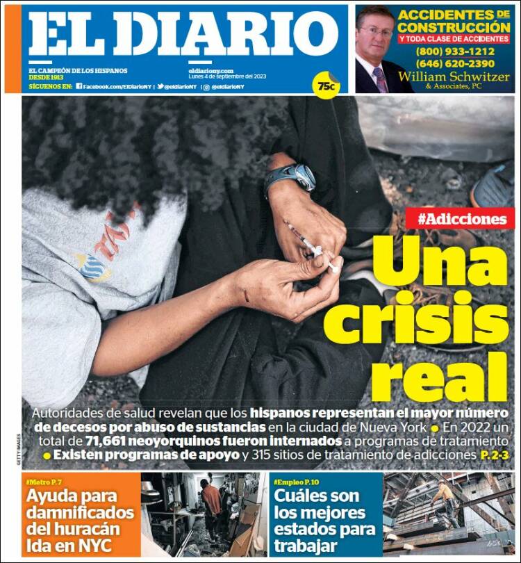 Portada de El Diario NY (USA)