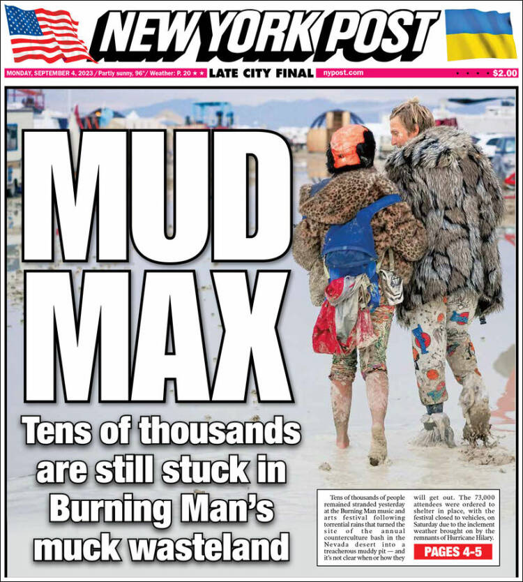 Portada de New York Post (USA)