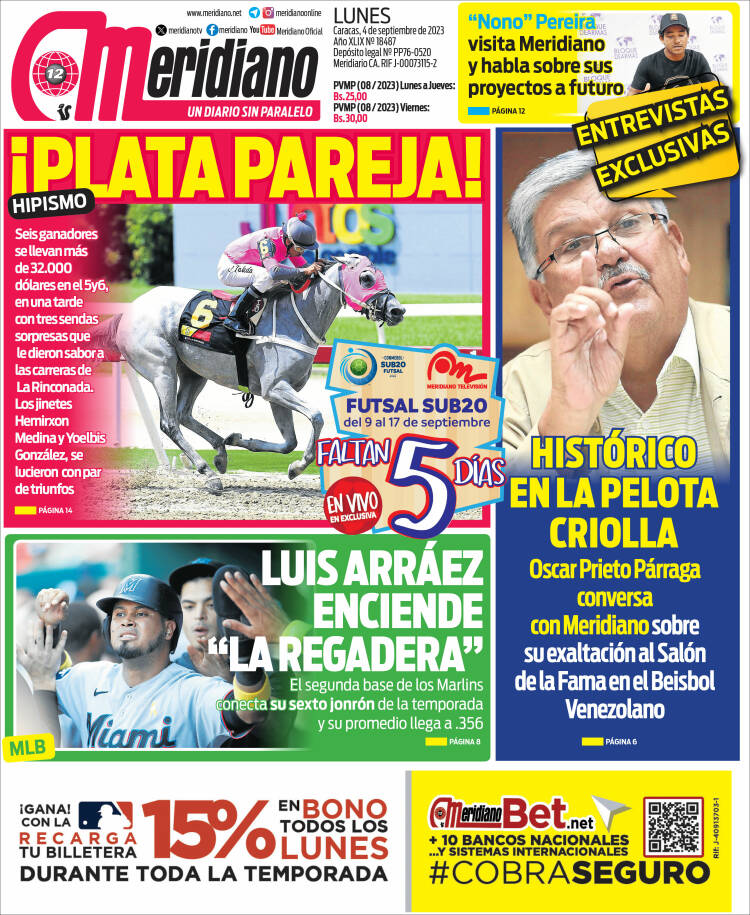 Portada de Meridiano (Venezuela)