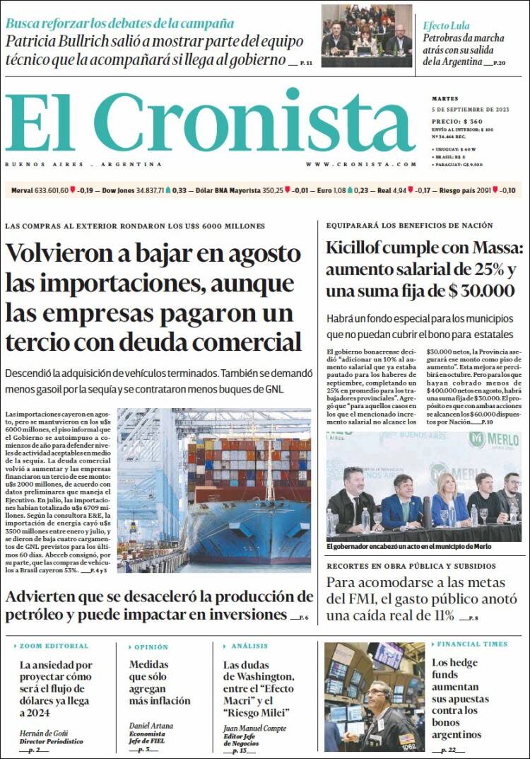 Portada de El Cronista Comercial (Argentina)