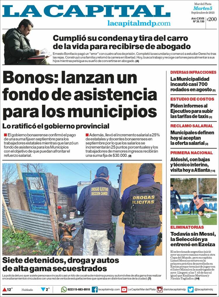 Portada de Diario La Capital - Mar del Plata (Argentina)