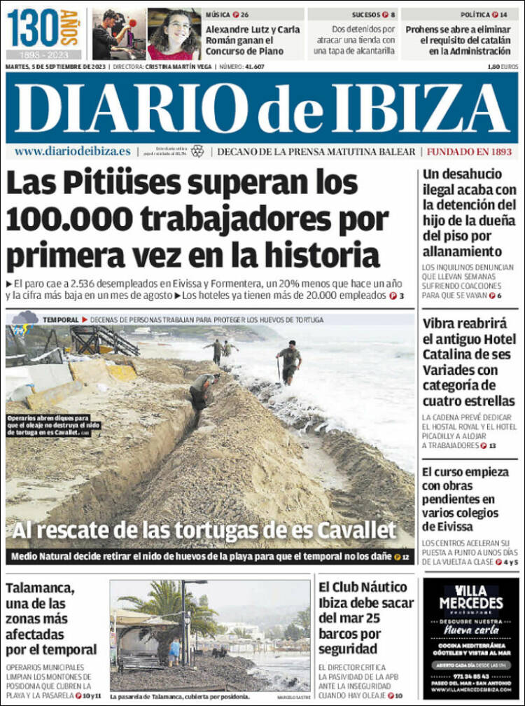 Portada de Diario de Ibiza (España)