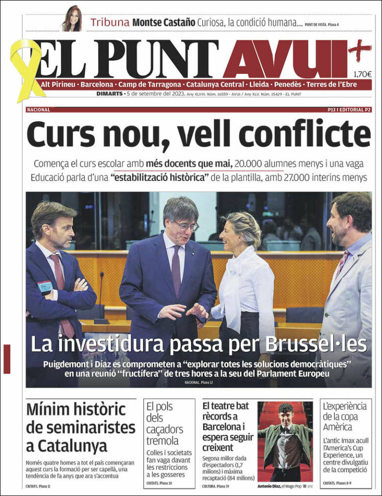 Portada de El Punt Avui (España)