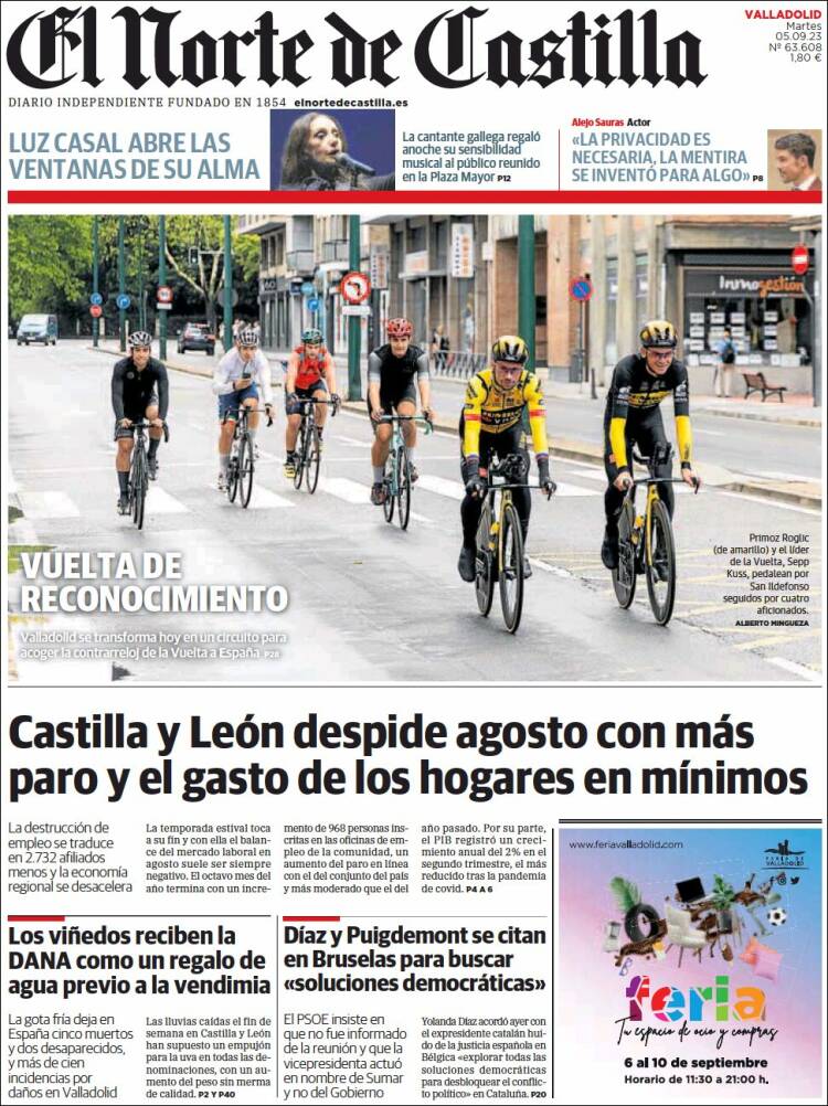 Portada de Norte de Castilla - Valladolid (España)