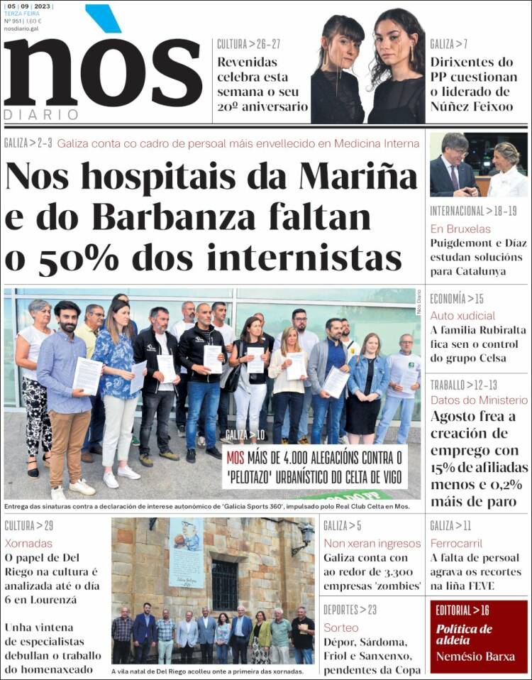 Portada de Nòs Diario (España)