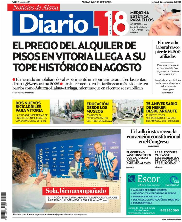 Portada de Noticias de Álava (España)