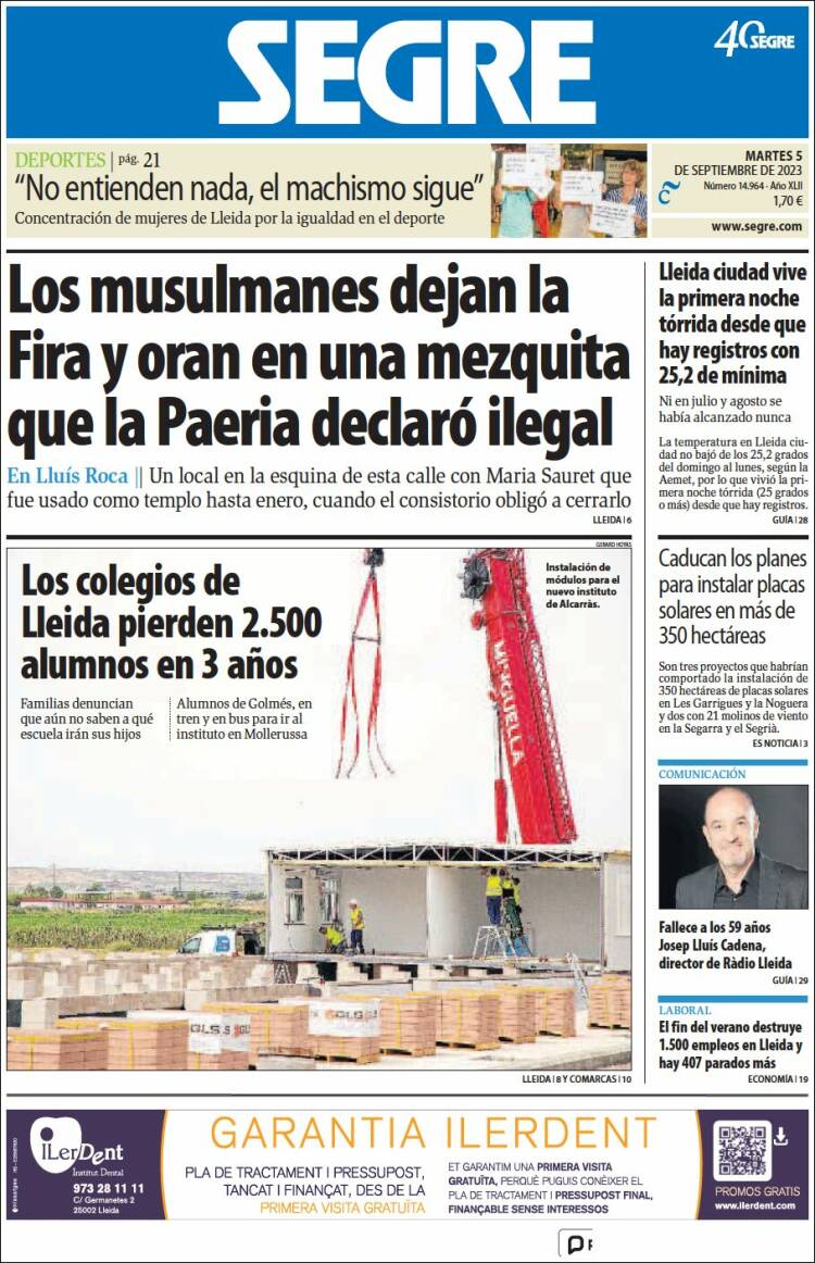 Portada de Segre  (España)