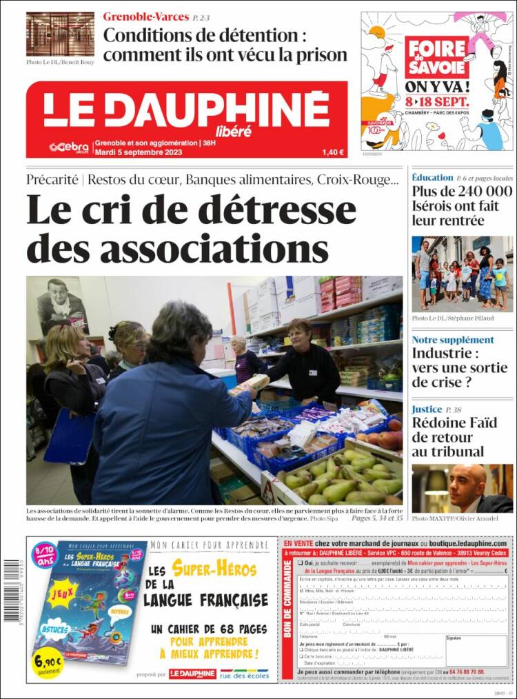 Portada de Le Dauphiné Libéré (Francia)