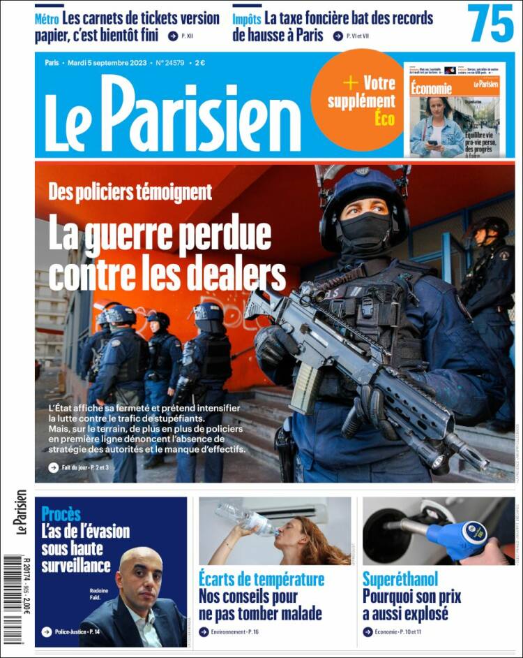 Portada de Le Parisien (Francia)