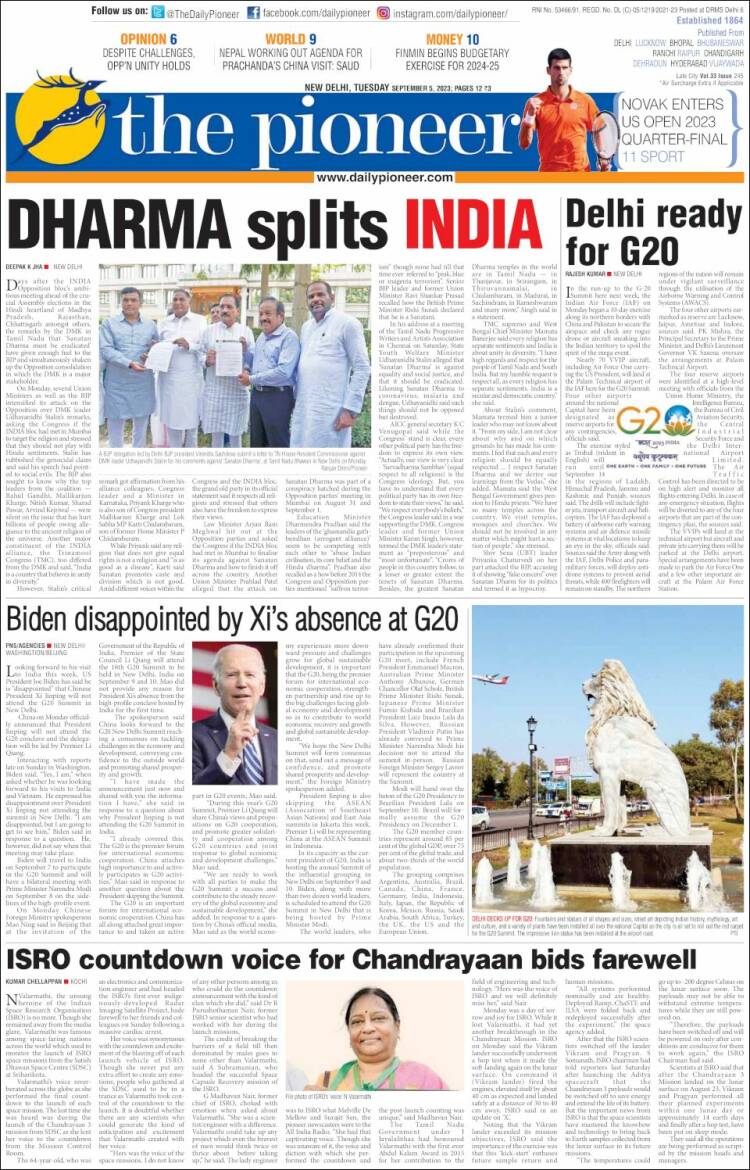 Portada de The Pioneer (India)