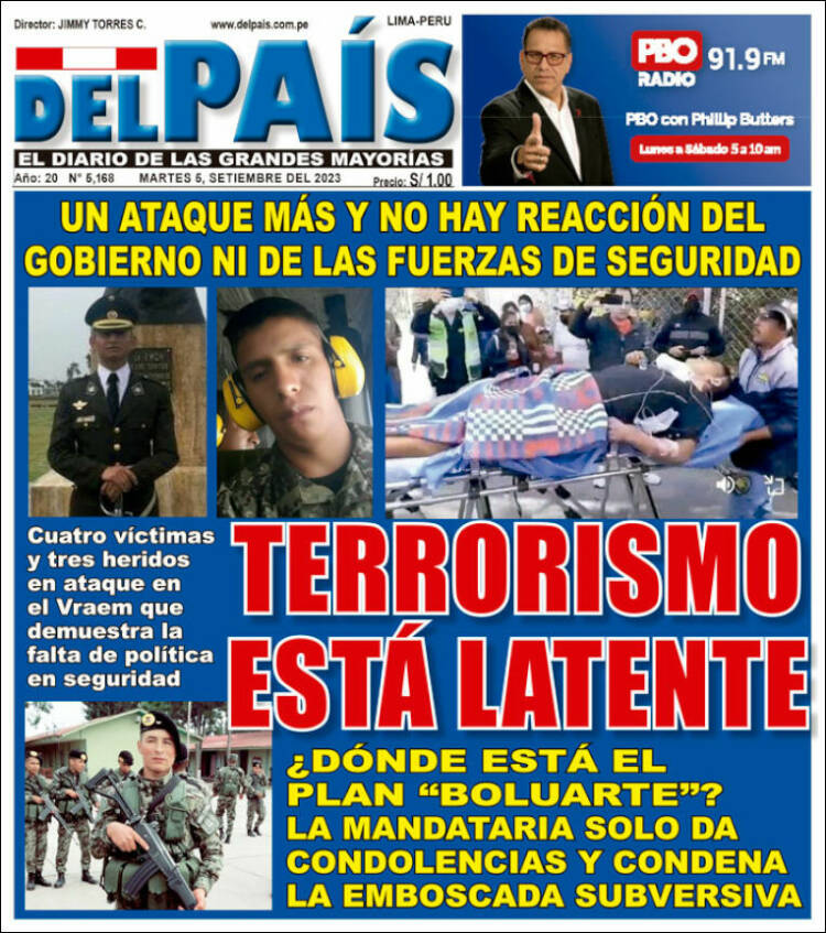 Portada de Del País (Per&uacute;)