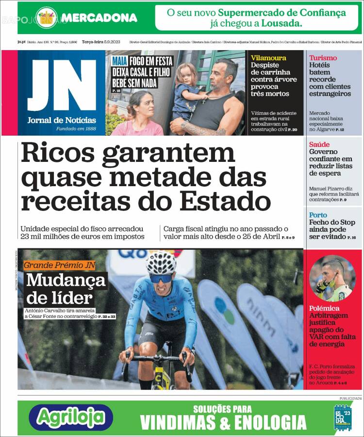 Portada de Jornal de Notícias (Portugal)