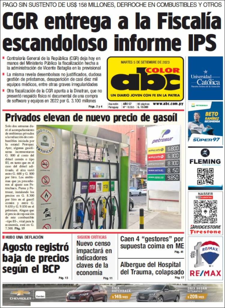 Portada de ABC Color (Paraguay)