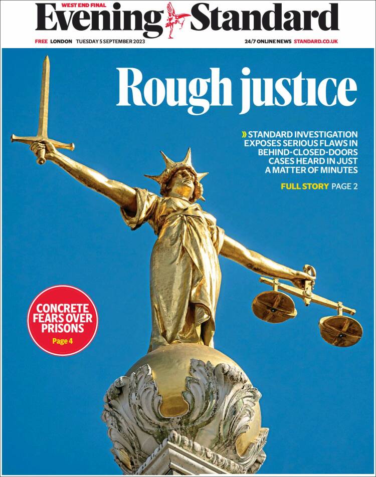 Portada de Evening Standard (Reino Unido)