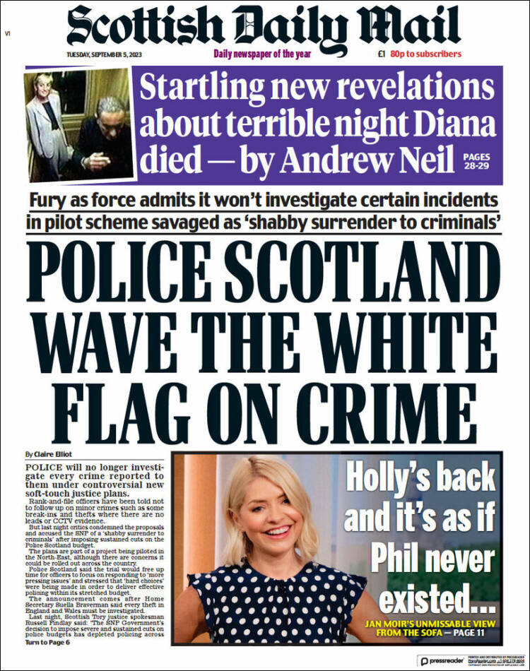 Portada de Scottish Daily Mail (Reino Unido)