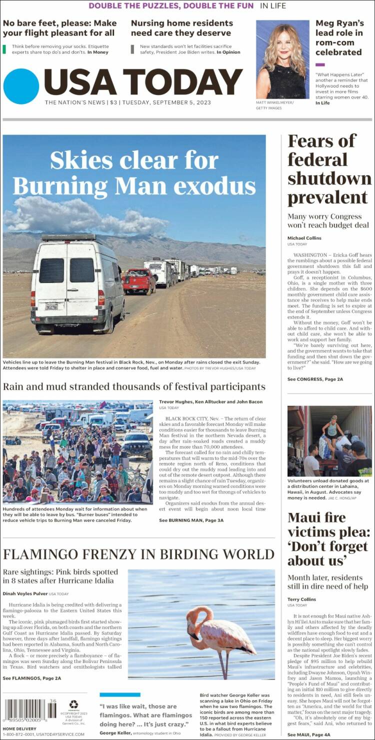 Portada de USA Today (USA)