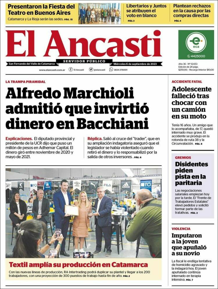Portada de El Ancasti (Argentina)