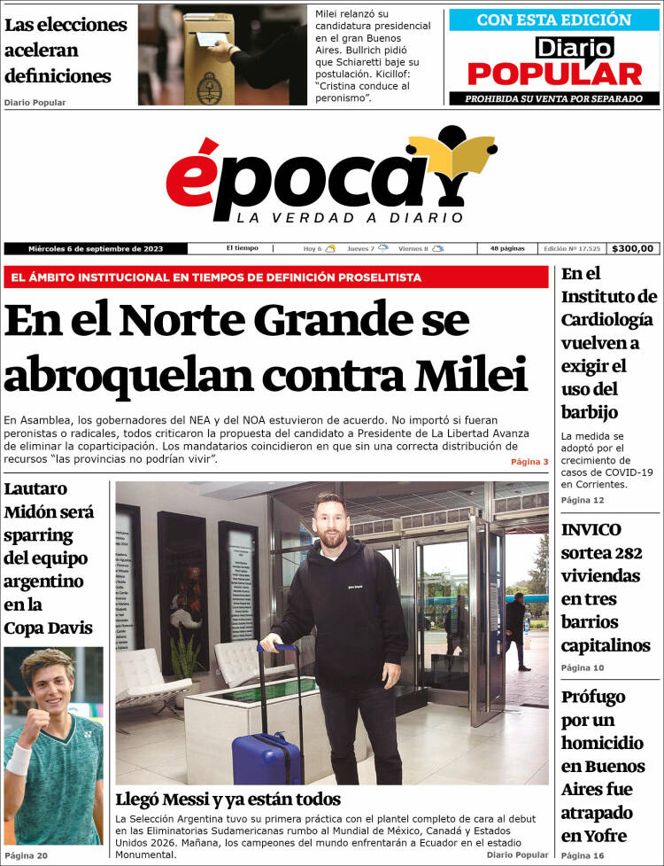 Portada de Diario Época (Argentina)
