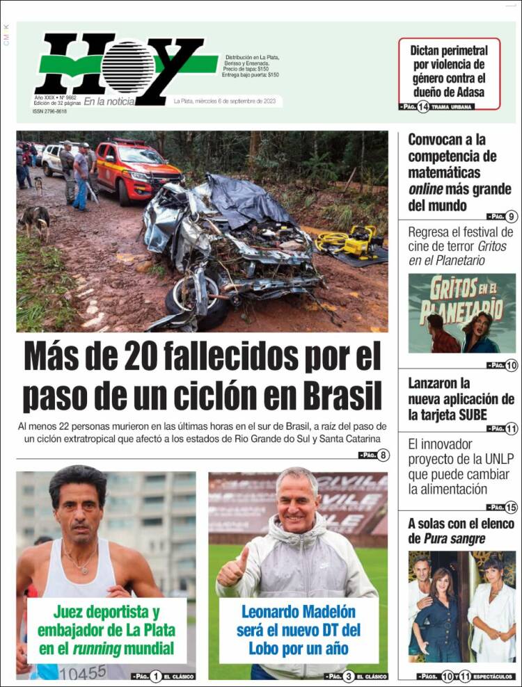 Portada de Diario Hoy (Argentina)