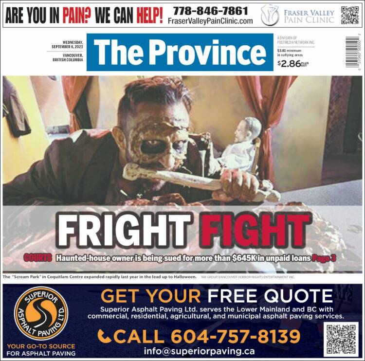 Portada de The Province (Canadá)