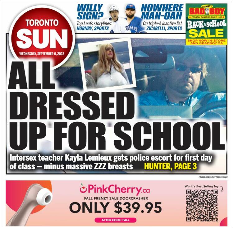 Portada de The Toronto Sun (Canadá)