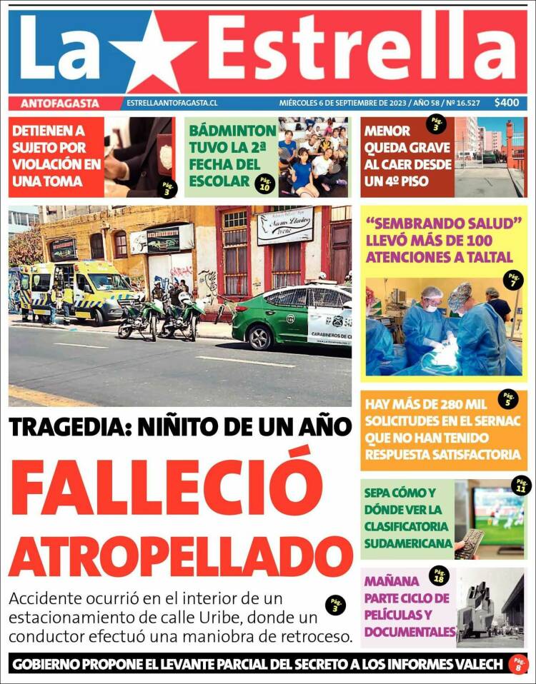 Portada de La Estrella del Norte (Chile)