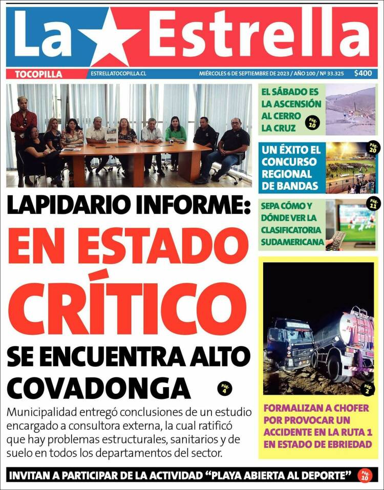 Portada de La Estrella de Tocopilla (Chile)
